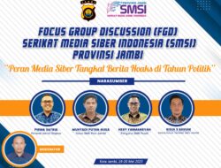 SMSI Provinsi Jambi Gelar FGD, Antisipasi Berita Hoaks di Tahun Politik