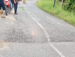 Jembatan Desa Pulau Betung Mengalami Penurunan Oprit Warga Diminta Hati Hati