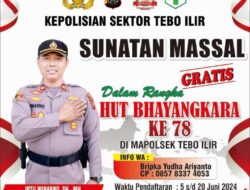 Dalam Rangka Memperingati HUT Bhayangkara Ke 78, Polsek Tebo Ilir Akan Adakan Sunatan Massal Gratis 