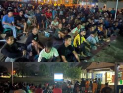 Antusias Masyarakat Pecah Saat Nobar Timnas Bersama Polsek Tebo Ilir